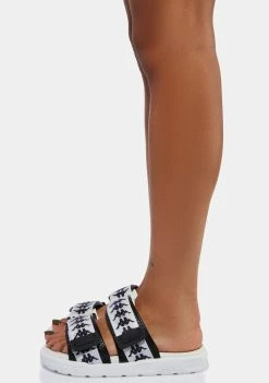 Kappa Sandals Black White 222 Banda Aster 5 Slides