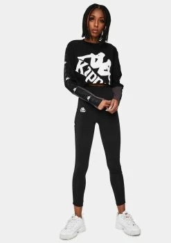 Kappa Black 222 Banda Baloys Long Sleeve Crop Top