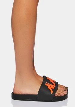 Kappa Black Orange Authentic Caius 2 Slides Sandals