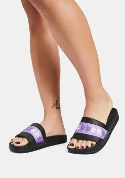Kappa Black Lilac Authentic Adam 15 Slides Sandals