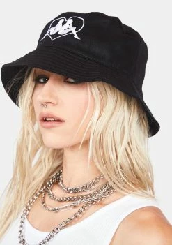 Kappa Hats Black Authentic Tychy Bucket Hat