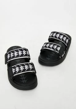 Kappa Black 222 Banda Aster Logo Slides Sandals