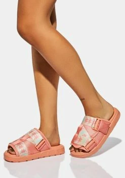Kappa Pink Dusty Green 222 Banda Mitel 7 Slides Sandals