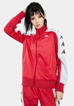 Kappa Outerwear Red Cyclamen 222 Banda 10 Anay Track Jacket