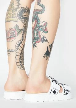 Kappa White 222 Banda Aster Logo Slides Sandals