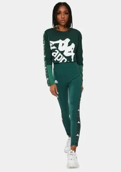 Kappa Green 222 Banda Baloys Long Sleeve Crop Top