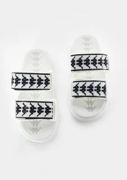 Kappa White 222 Banda Aster Logo Slides Sandals