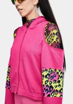 Kappa Tops Fuchsia Authentic Delia Graphik 2 Zip Up Hoodie