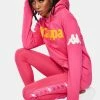 Kappa Pink 222 Banda Bluvi Pullover Graphic Hoodie Tops