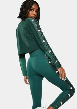 Kappa Green 222 Banda Baloys Long Sleeve Crop Top