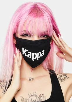 Kappa Black Authentic Wilk Face Mask Face Masks