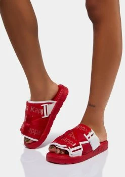 Kappa Red White Authentic Mitel 1 Slides