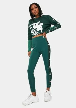 Kappa Green 222 Banda Bartes Sport Leggings Active