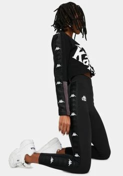 Kappa Black 222 Banda Baloys Long Sleeve Crop Top