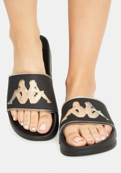 Kappa Black Gold Authentic Aqua 1 Slide Sandals