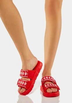 Kappa Red 222 Bander Aster 1 Logo Slides Sandals
