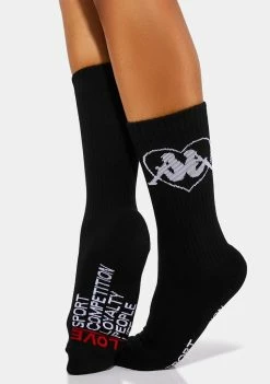 Kappa Black Authentic Loval Crew Socks Socks & Tights