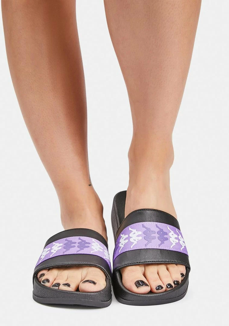 Brand new π Kappa Black Lilac Authentic Adam 15 Slides π©΄ Sandals π 5 Kappa Black Lilac Authentic Adam 15 Slides Sandals