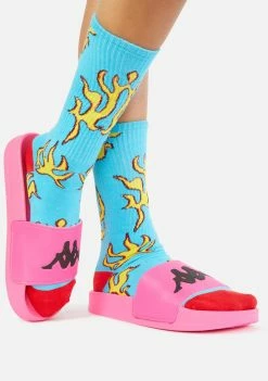 Kappa Neon Pink Authentic Adam 2 Slide Sandals