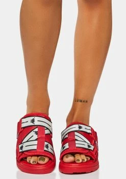 Kappa Red Dusty Authentic JPN Mitel Slides Sandals