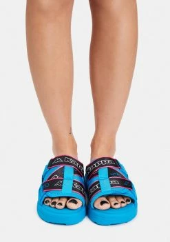 Kappa Blue Logo Tape Kalpi Sandals