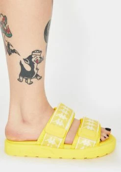 Kappa Sandals Yellow 222 Bander Aster 1 Logo Slides