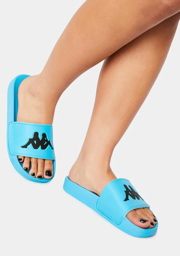 Cheap π Kappa Neon Blue Authentic Adam 2 Slides π 5 Kappa Neon Blue Authentic Adam 2 Slides
