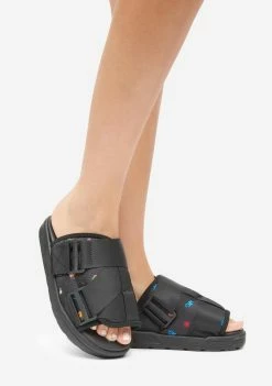 Kappa Black 222 Banda Degana Slides Sandals