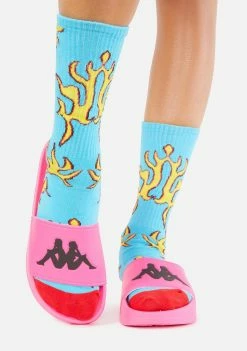 Kappa Neon Pink Authentic Adam 2 Slide Sandals