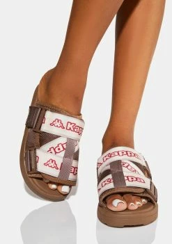 Kappa Brown Logo Tape Kalpi Slides
