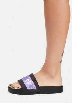 Kappa Black Lilac Authentic Adam 15 Slides Sandals