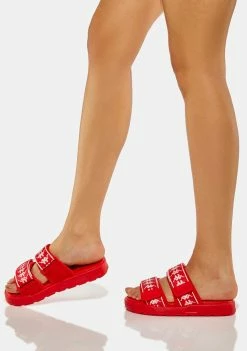 Kappa Red 222 Bander Aster 1 Logo Slides Sandals