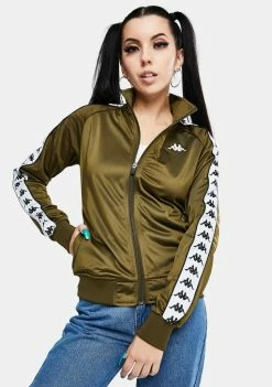 Kappa Outerwear Olive 222 Banda Wanniston Slim Track Jacket