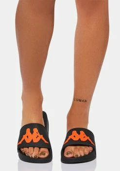 Buy β€οΈ Kappa Black Orange Authentic Caius 2 Slides π©΄ Sandals π 8 Kappa Black Orange Authentic Caius 2 Slides Sandals
