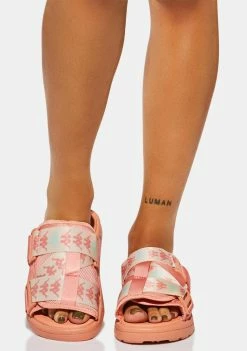 Kappa Pink Dusty Green 222 Banda Mitel 7 Slides Sandals