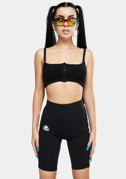 Kappa 222 Banda Cicles 2 Black Biker Shorts Bottoms
