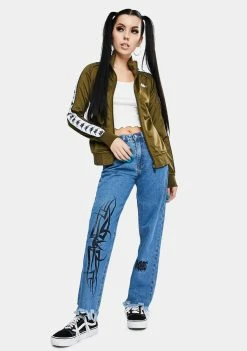 Kappa Outerwear Olive 222 Banda Wanniston Slim Track Jacket