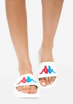 Discount βοΈ Kappa White Authentic Adam 4 Slides π©΄ Sandals π 7 Kappa White Authentic Adam 4 Slides Sandals