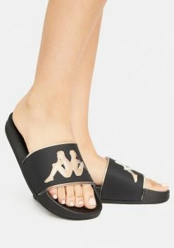 Kappa Black Gold Authentic Aqua 1 Slide Sandals
