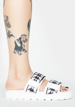 Kappa White 222 Banda Aster Logo Slides Sandals