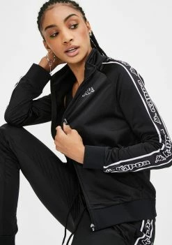Kappa Black Logo Tape Alero Track Jacket