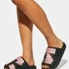 Kappa Black Logo Tape Kalpi Slides Sandals