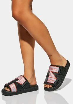 Kappa Black Logo Tape Kalpi Slides Sandals