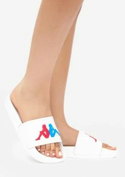 Kappa White Authentic Adam 4 Slides Sandals