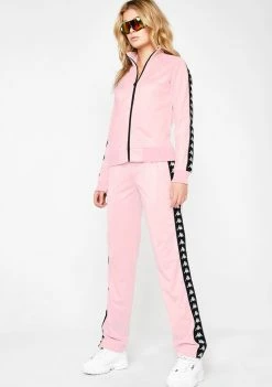 Kappa Pink 222 Banda Wastoria Alternating Trackpants Bottoms