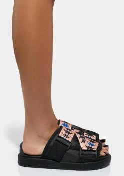 Kappa Sandals Black Peach 222 Banda Mitel 7 Slides