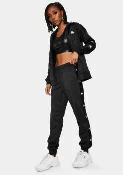 Kappa Black 222 Banda Wrastory Logo Joggers