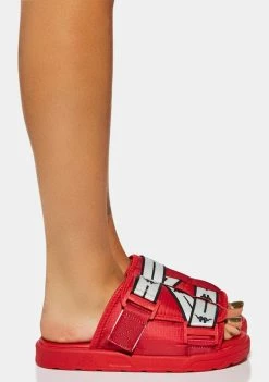 Kappa Red Dusty Authentic JPN Mitel Slides Sandals
