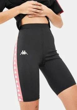 Kappa Active Black Red 222 Banda Cicles Biker Shorts