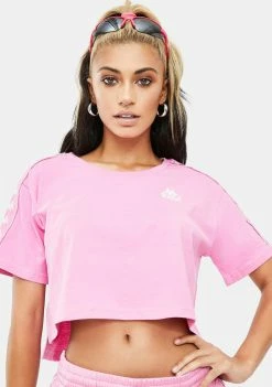 Kappa Pink 222 Banda Apua Crop Tee Tops